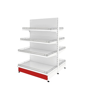 картинка Стеллаж островной торговый Купец 1200x500x1450 4 полки